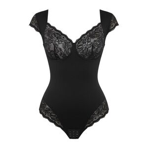 Popilush Shapewear Cap Sleeve Slimming Lace Cup Bodysuit NWT Size XL